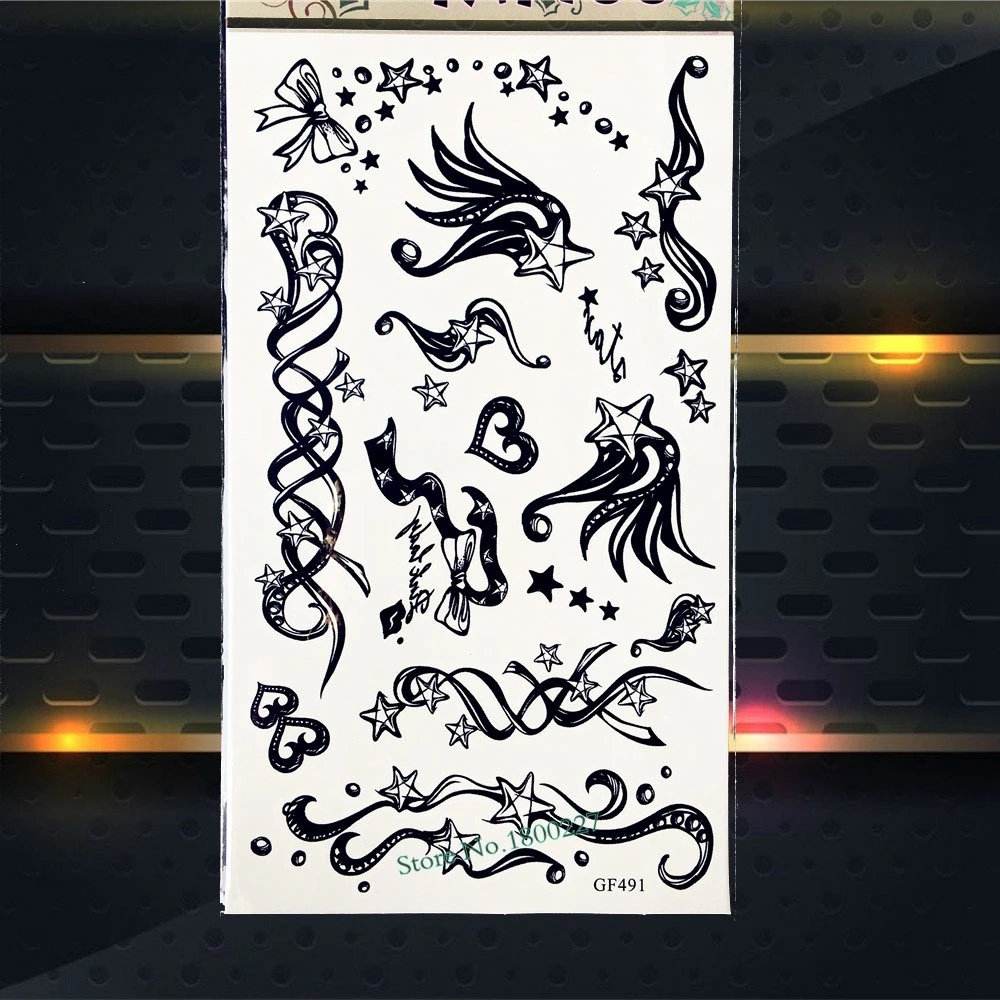 Для женщин бантом звезда Временные татуировки пикантные Средства ухода за кожей