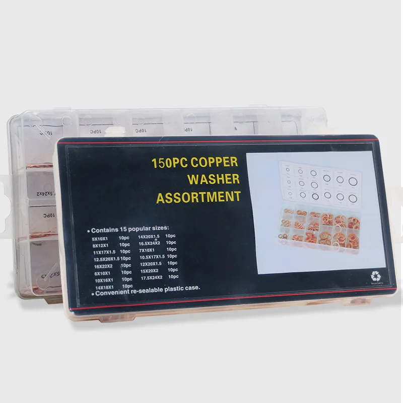 Аксессуары 150 шт Высокая твердость латунные плоские шайбы уплотнительное кольцо