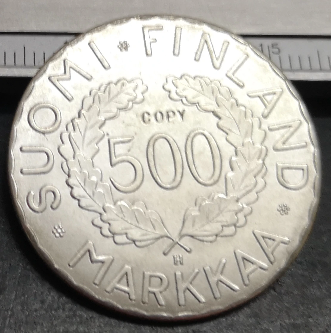 1951 Финляндия 500 Markkaa (Олимпийские игры) Посеребренная копия редкая монета | Дом и