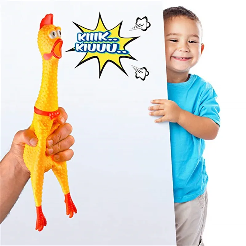 Милый маленький размер розовый оранжевый желтый кричащая резиновая курица