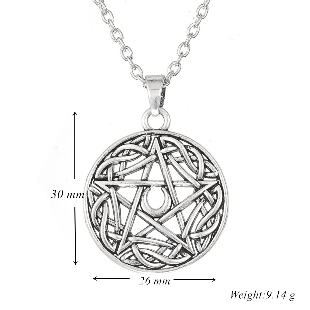 Dawapara Wicca языческий полумесяц подвеска в виде пятиконечной звезды подвески колец