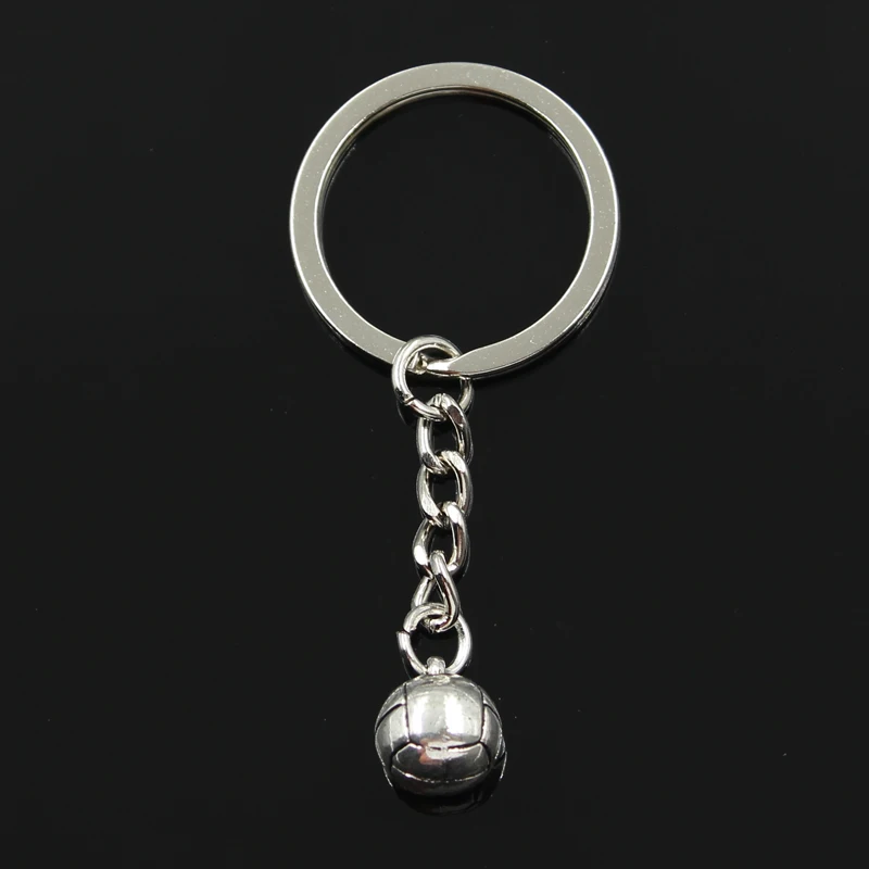 

Fashion 30mm Key Ring Metal Key Chain Keychain Jewelry Antique Silver Color Plated 3D Volleyball 15x11x11mm Pendant
