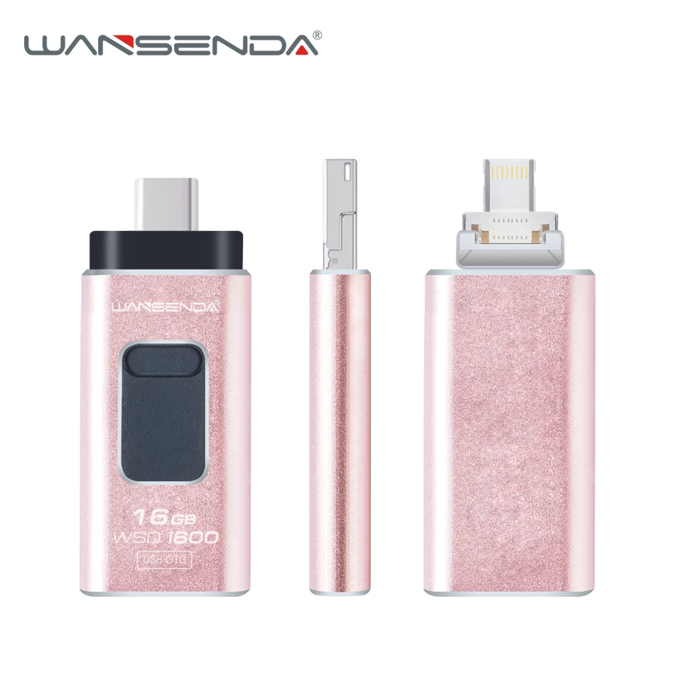Wansenda i600 OTG USB флэш накопитель Lightning для IPhone X 8/8 Plus type C Флешка 2 0 Android 4 в 1 порт|USB