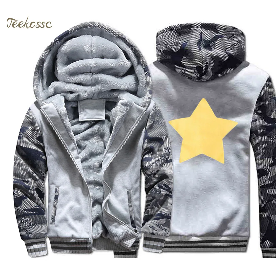 

Steven Universe Star Cookie Cat Hoodie Men Funny Print Hooded Sweatshirt Coat 2020 Winter Thick Fleece Warm Camouflage Jacket