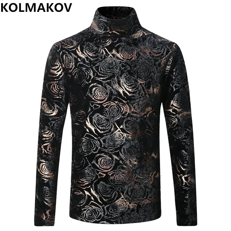 

Футболка мужская, с длинным рукавом, из велюра, Осень-зима, M-5XL