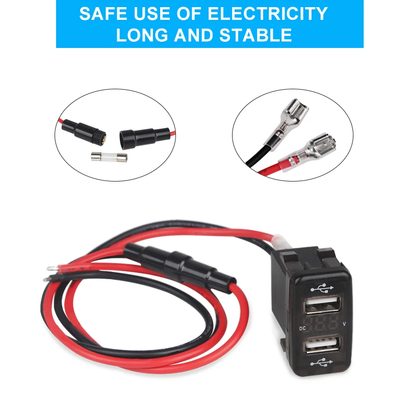 Автомобильное зарядное устройство WATERWICH 5V 2.1A с двумя USB для телефона 12V
