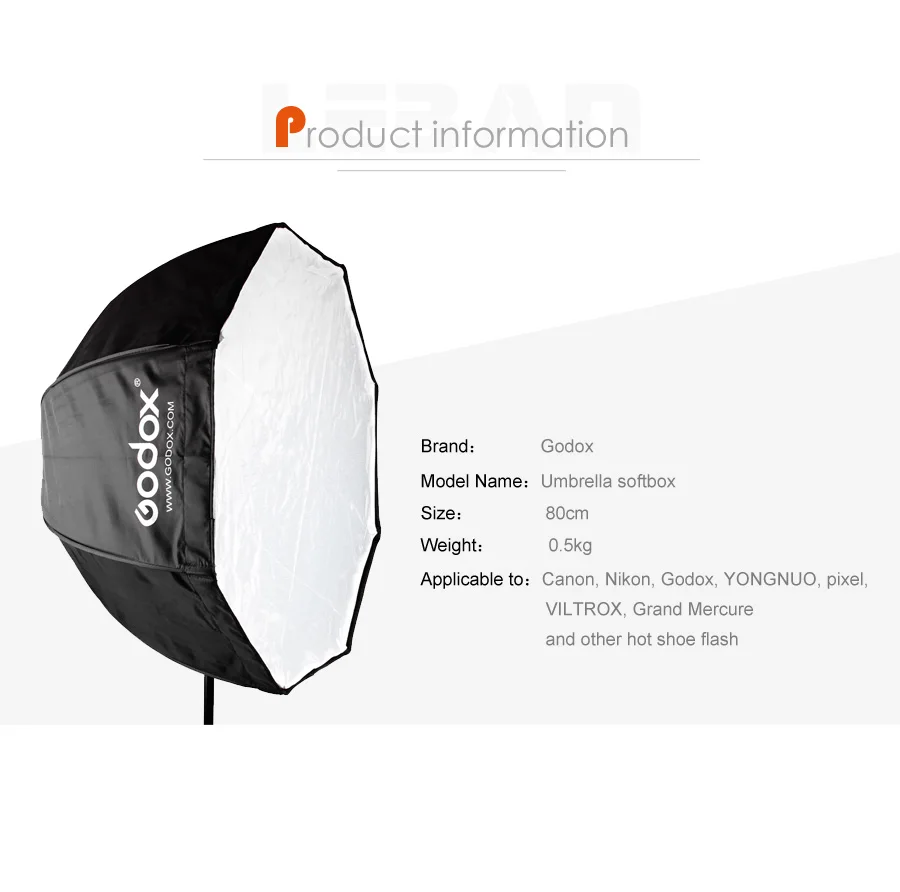 Godox 31,5 дюйма 80 см восьмиугольный зонт-софтбокс 200 см светильник-подставка для зонта Горячий башмак кронштейн комплект для вспышки Speedlite