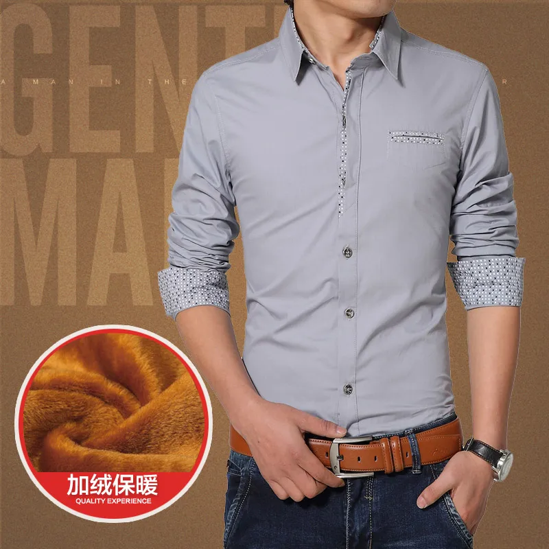 Брендовая осенне зимняя повседневная рубашка мужские теплые строгие рубашки