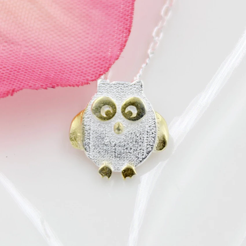Kinitial 925 серебряный шарм Цепочки и ожерелья сова Подвески коллекция животных Сова