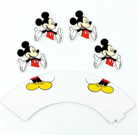 Mickey Mouse 24 шт. Минни Микки Маус Собака кекс обертки Топпер выбрать дети день рождения ребенка душ вечерние свадебные товары для украшения торта подарок - Цвет: Mickey Mouse