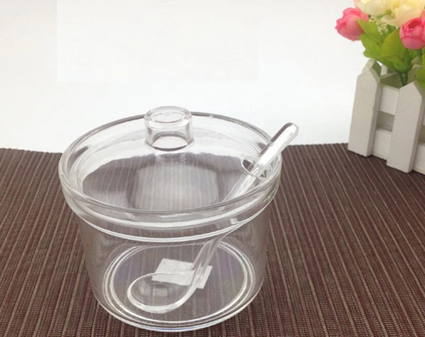 Acrylic Sugar &amp Creamer Pots condiment seasoning bowl salt shaker bottle kitchen can | Дом и сад