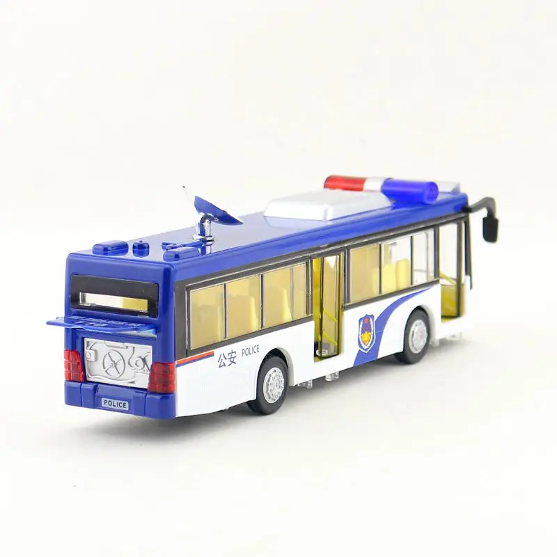 

Diecast Metal Toy Model/Sound & Light Pull back Educational Car/City Police Bus/Pull Back/For children's gift or collection