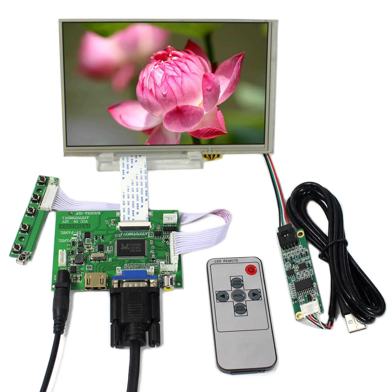 HD MI VGA AV ACC LCD Controller Board AT070TN83 7inch 800x480 LCD Screen 7