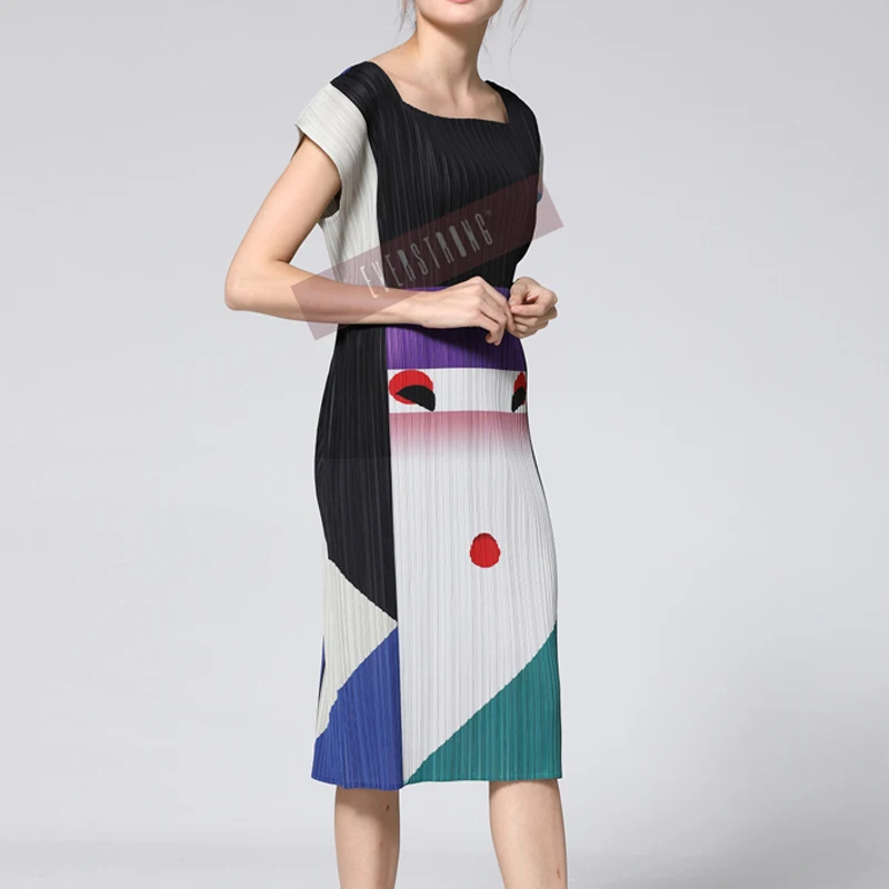 Changpleat 2019 летние новые женские платья miяка плиссированные модные с принтом