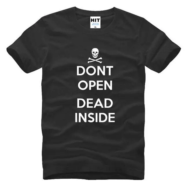 Мужская футболка с коротким рукавом Don't Open Dead Inside смешная черная размеры S 3XL 2019| |