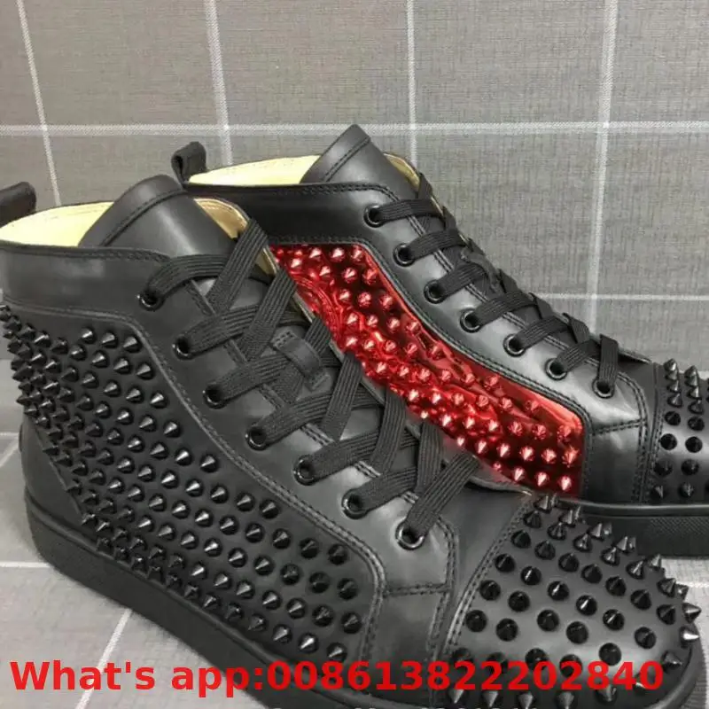 Outdoor Sports Lace Up Black With Red Bottoms For Men Low Cut Sneaker Shoes Spikes Whole Casual Models Flat Loafers | Обувь