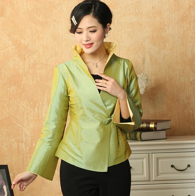 Новинка 2021 модное оранжевое атласное женское пальто китайский классический