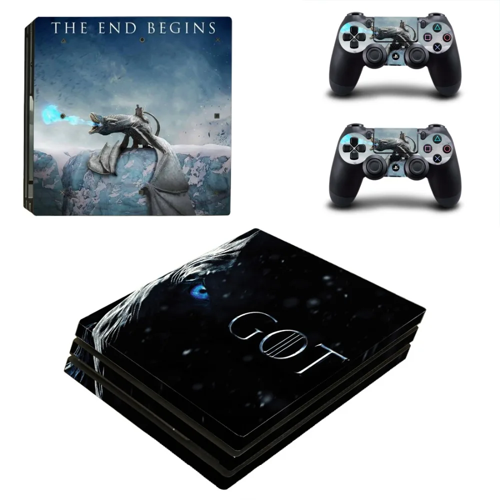 Зимняя наклейка на кожу PS4 Pro Виниловая для консоли Playstation 4 и 2 контроллера