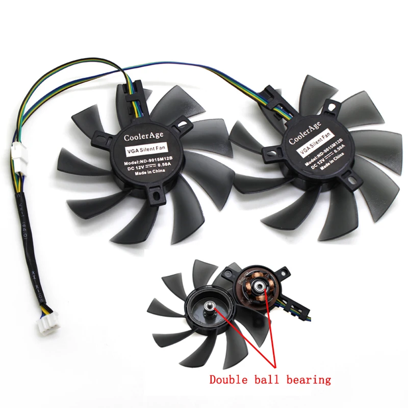 Охлаждающий вентилятор CoolerAge 85 мм 12 в пост. Тока 4pin для MSI SAPPHIRE EVGA RX 460/550/560 GTX 1060 3G