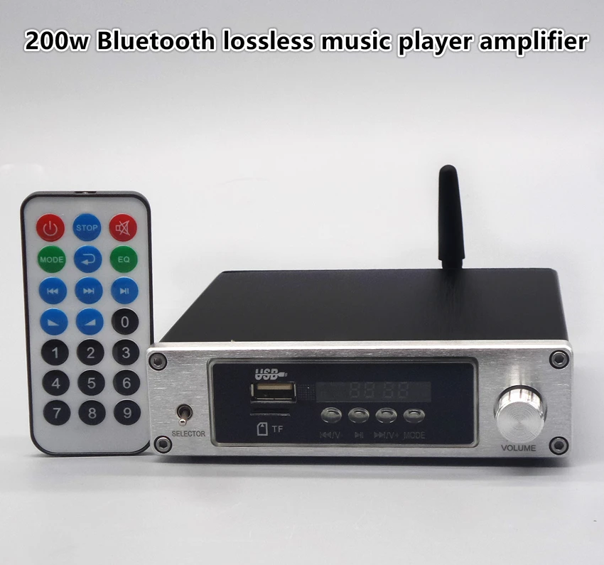 A200 Bluetooth пульт дистанционного управления без потерь Музыкальный плеер цифровой усилитель двойной IC TPA3116D2 200 Вт мощность мини-усилитель
