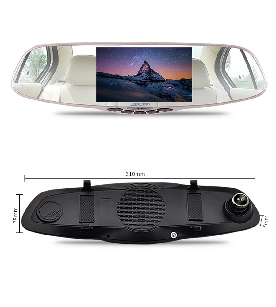 Новейшее 5 дюймов Автомобильное зеркало заднего вида автомобиля Dvr камера HD 1080 P