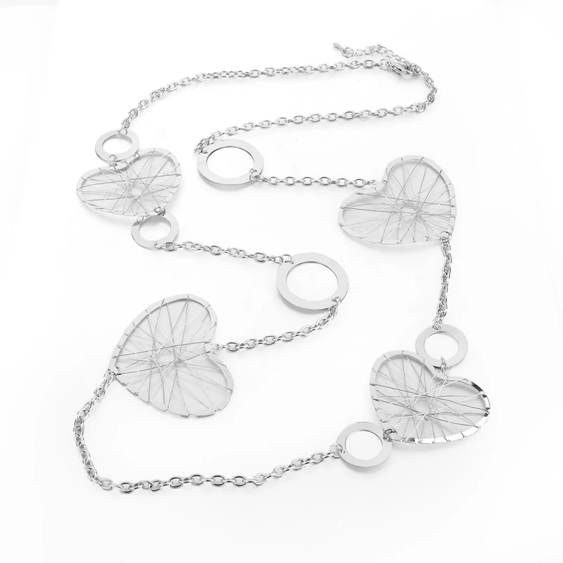 Женское Ожерелье LongWay бижутерия в форме сердца золотое ожерелье-цепочка для