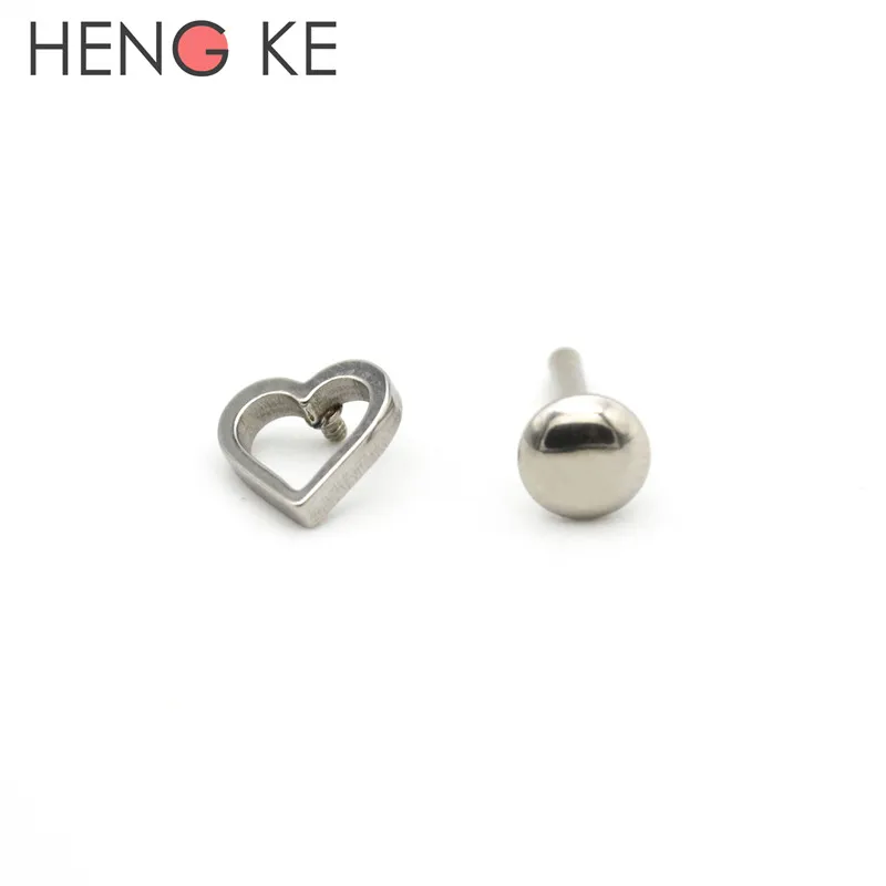 HENGKE сердце губная серьга для губ-гвоздик серьги Tragus Надеваемые На ушной хрящ