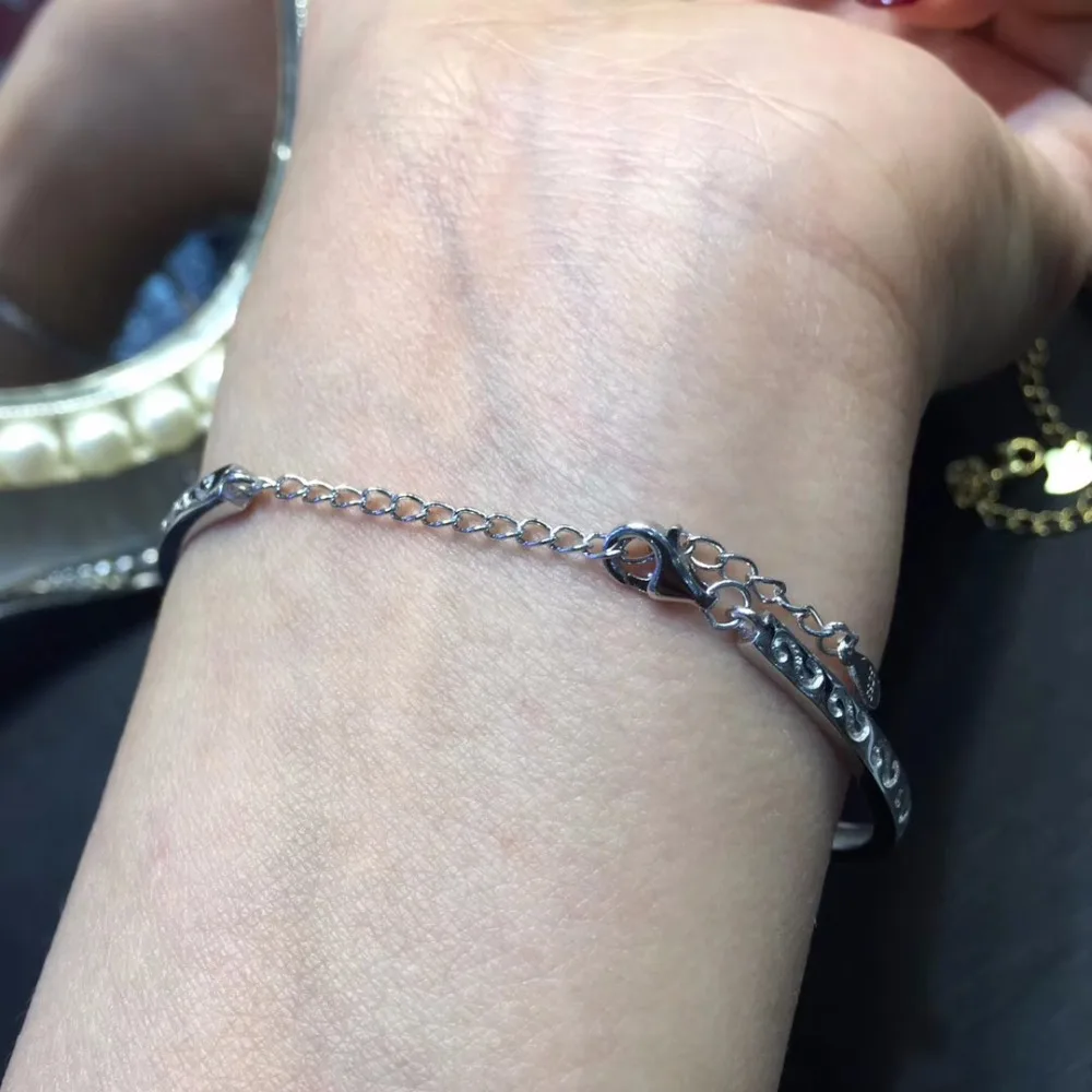 Fine Jewelry канада происхождения 925 Серебро S925 чистого серебра настоящий аммонит женские браслеты для женщин тонкие браслеты