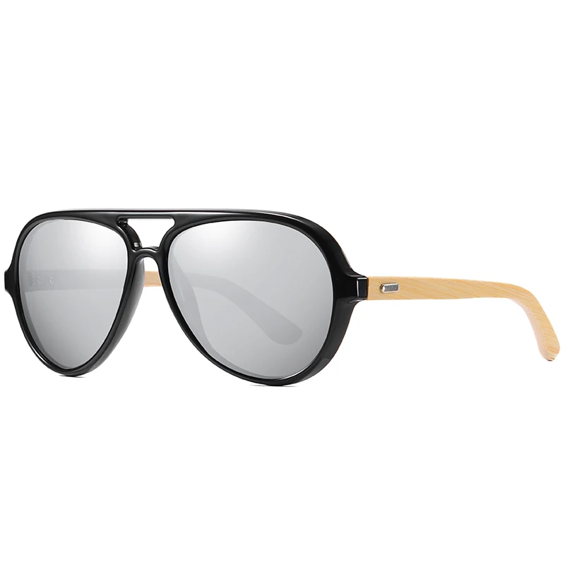 Ночного видения Новые солнцезащитные очки-авиаторы из бамбука Для Мужчин