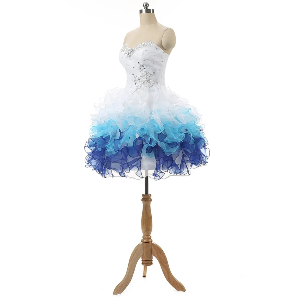 NOBLE WEISS In Stock Real Picture Organza Sweetheart with Sequins and Beads Lace up Back Short Prom Dresses | Свадьбы и торжества