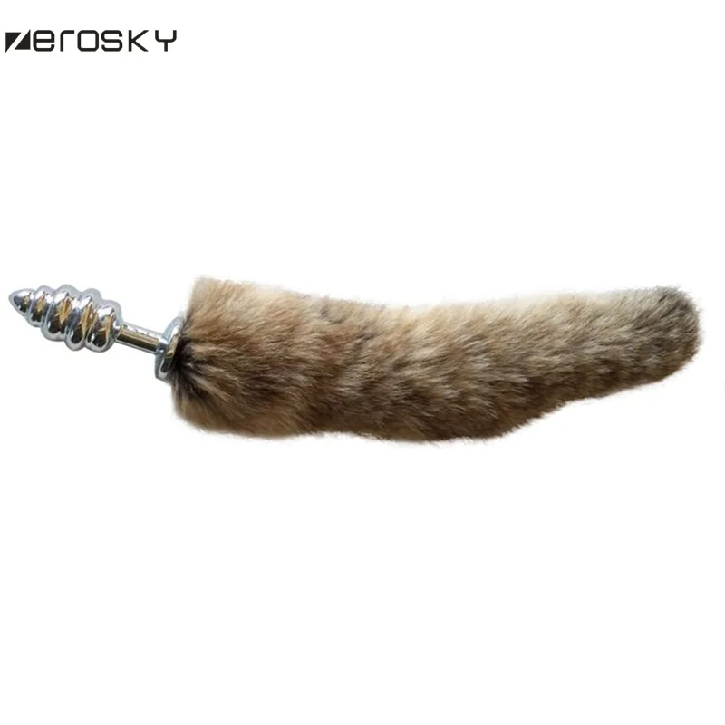 Zerosky Анальная пробка лисий хвост интимные игрушки для женщин Косплей из