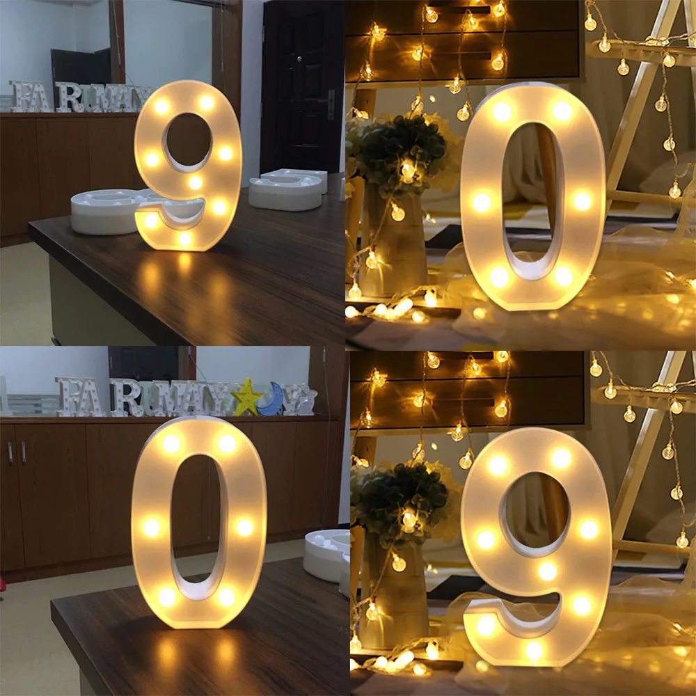 

Hot Sale 0-9 Digital Light LED Symbol Light Modeling Lamp Wedding Party Scene Layout Birthday Decoration Lights