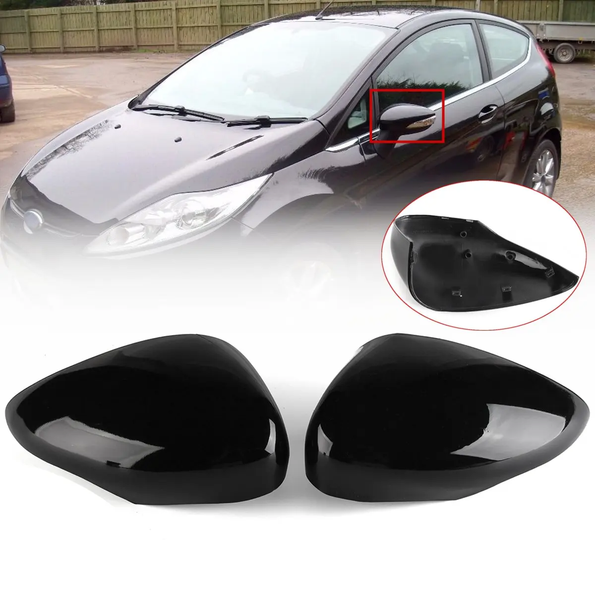 Боковое зеркало, крышка зеркала заднего вида, украшение для ford для Fiesta MK7 2008 2009-, 2 шт в наборе, красочные на выбор
