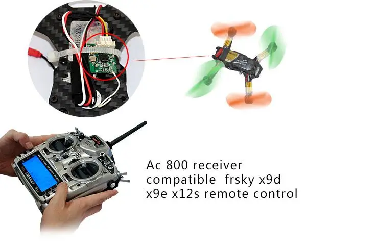 1pcs 2.4Ghz 7ch Receiver FrSky D8 AC800 CPPM SBUS Telemetry for X9D Plus X12S X9E Indoor FPV Racing Quad Tiny 90mm 125 | Игрушки и хобби