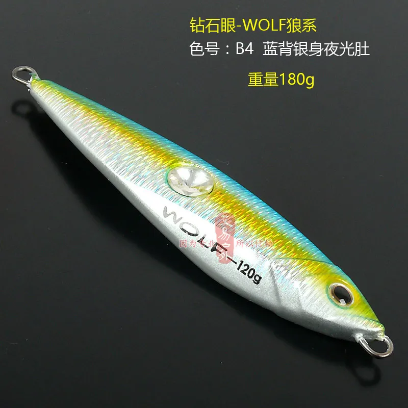 ECOODA Алмазный глаз волк серии 80g120g180g250g свинцовые грузила джигггинг приманка глубокое море светящиеся искусственные рыболовные приманки - Цвет: 180g B4 Single