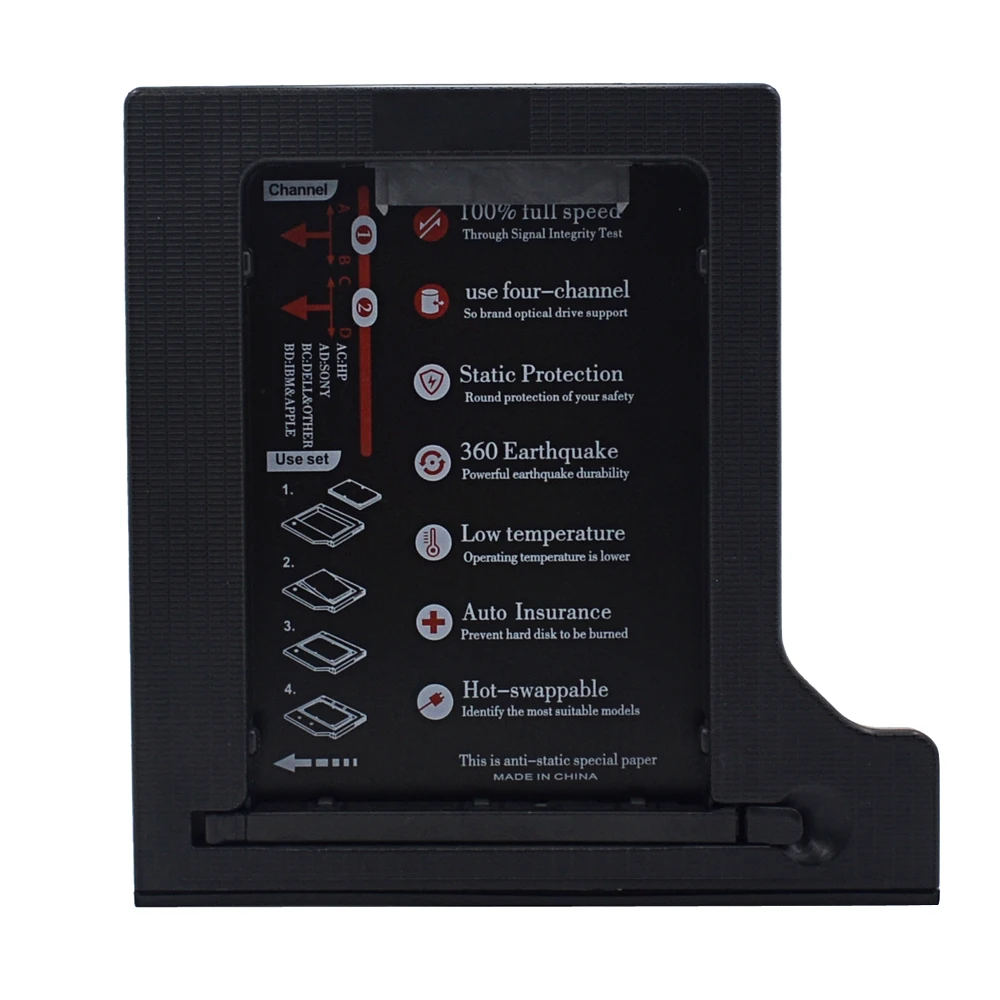 TISHRIC новинка универсальный Optibay 2nd HDD Caddy 12,7 мм SATA 3,0 для 2,5 ''SSD CD DVD привод для HDD чехол Корпус CD-ROM адаптер