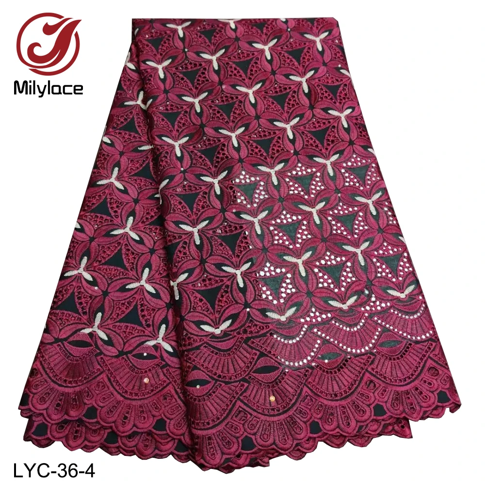 2019 High Quality African Swiss Voile Lace New Hollow Out Pure Cotton Guipure Fabric LYC-36 | Дом и сад