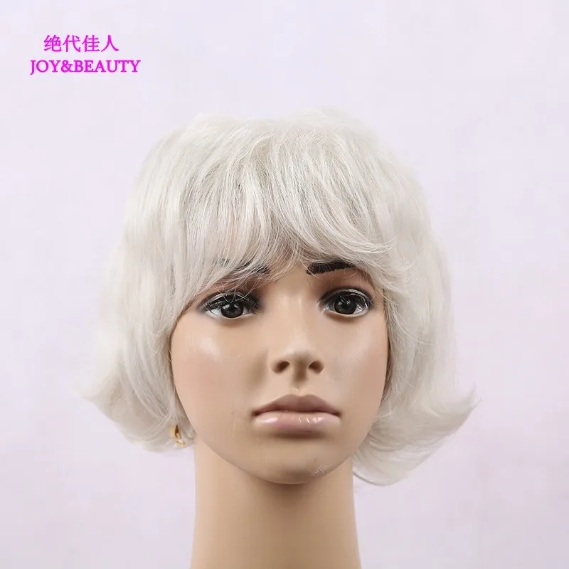 JOY & BEAUTY синтетические волосы серебристо белые короткие вьющиеся парики
