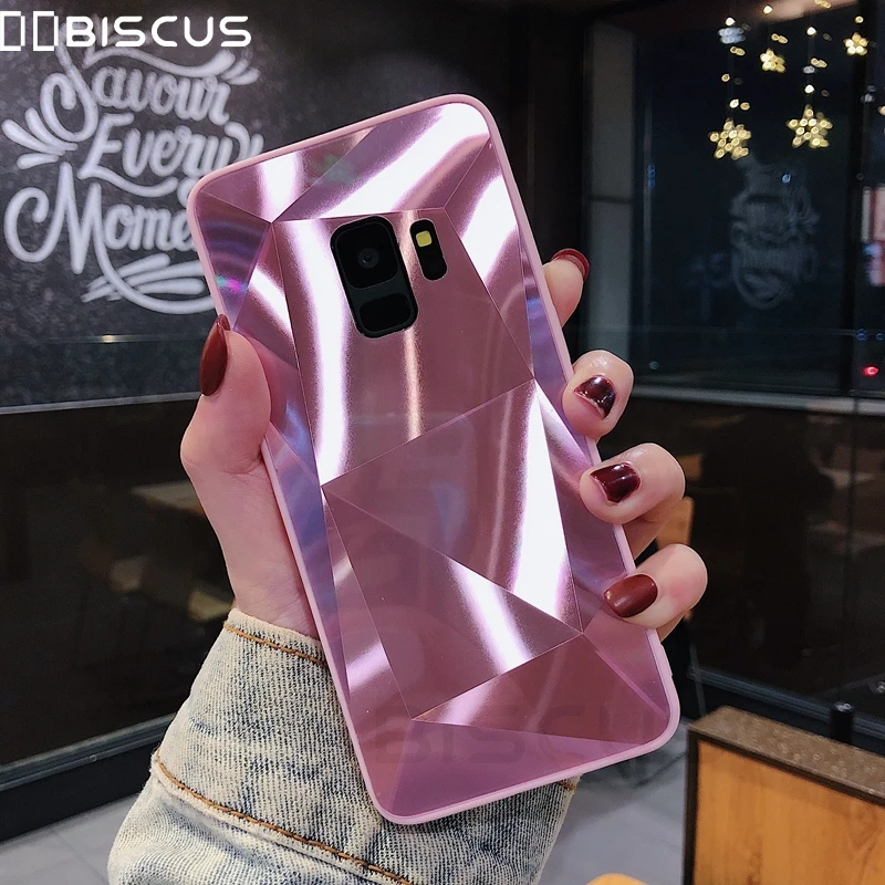 Роскошный алмаз текстура зеркала для samsung Galaxy Note 8, 9, 10, S7 край S8 S9 S10 плюс S10E A6 A7 A8 A9 J4 J6 J8 чехол