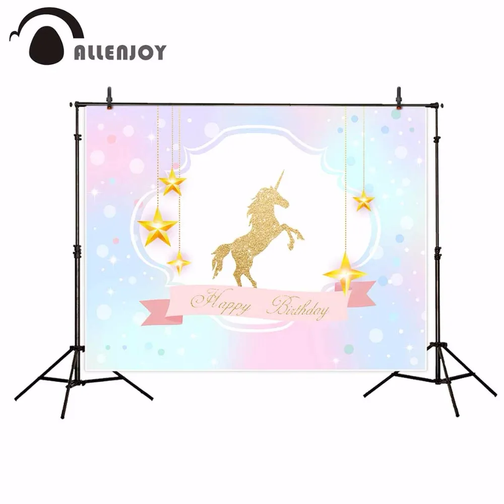 Allenjoy фон для фотосъемки Единорог День рождения баннер десерт стол звезды