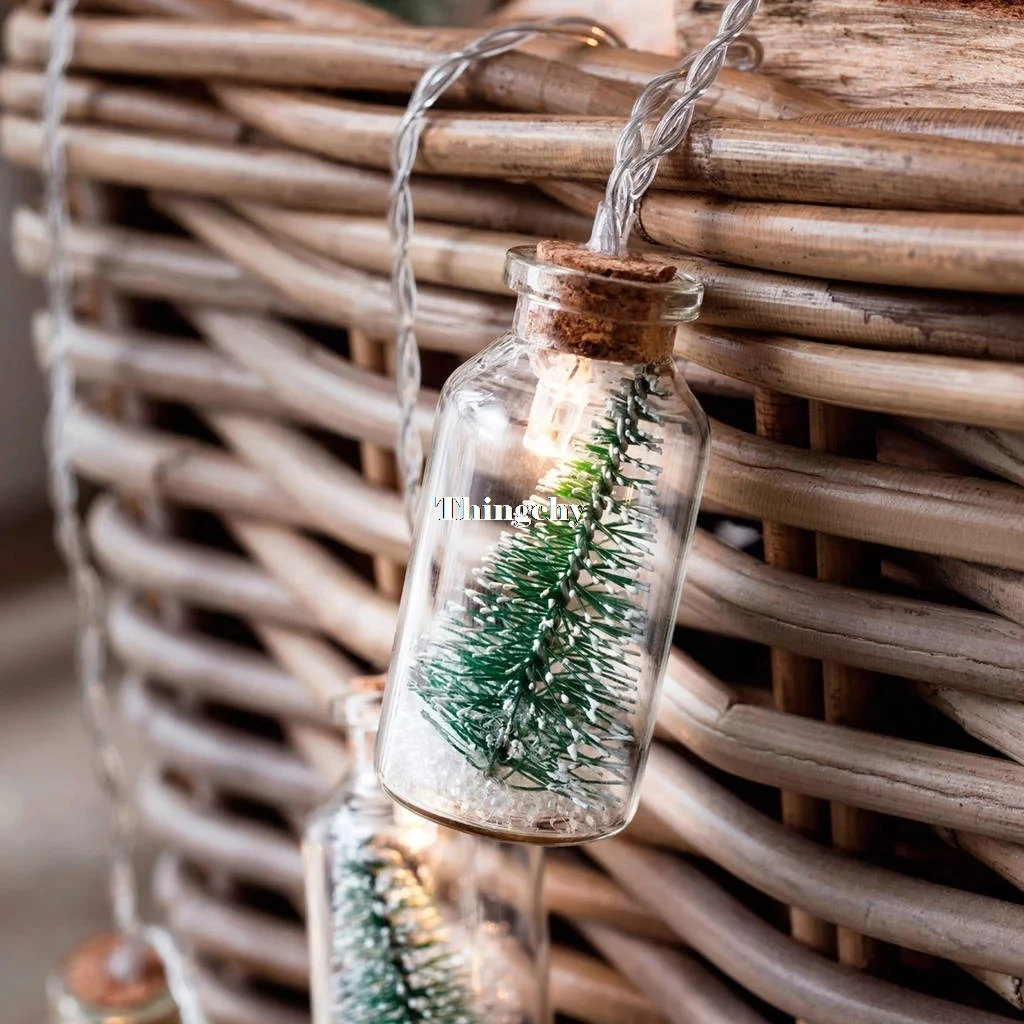 Стеклянная подвеска с рождественской елкой Jar светящаяся гирлянда в бутылке 20