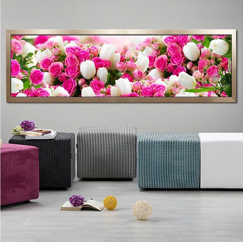 QIANZEHUI алмазная вышивка Круглый Алмазный пейзаж розы баннеры полная Стразы 5D