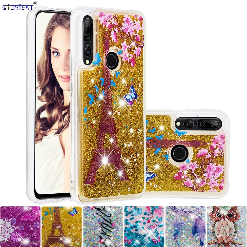 Блестящий Жидкий чехол для Huawei P Smart Z милый силиконовый мягкий Y9 Prime 2019 блестящие