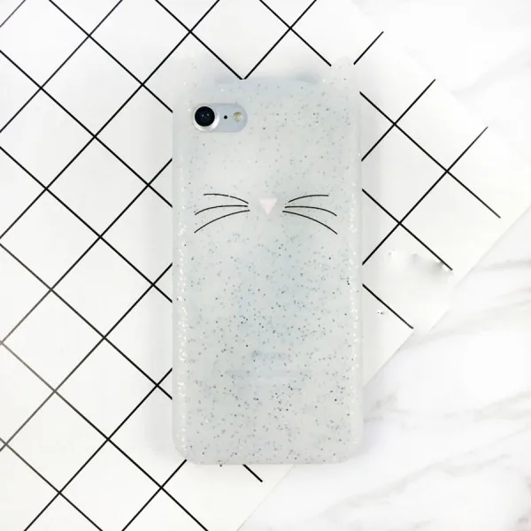 Белый Милые 3D мультфильм борода кошка Китти блеск телефон чехол для OnePlus 5 т 1+ 5 3 3 т 1+ 3 Т Мягкий силиконовый чехол Fundas Coque для OnePlus 6 - Цвет: Белый