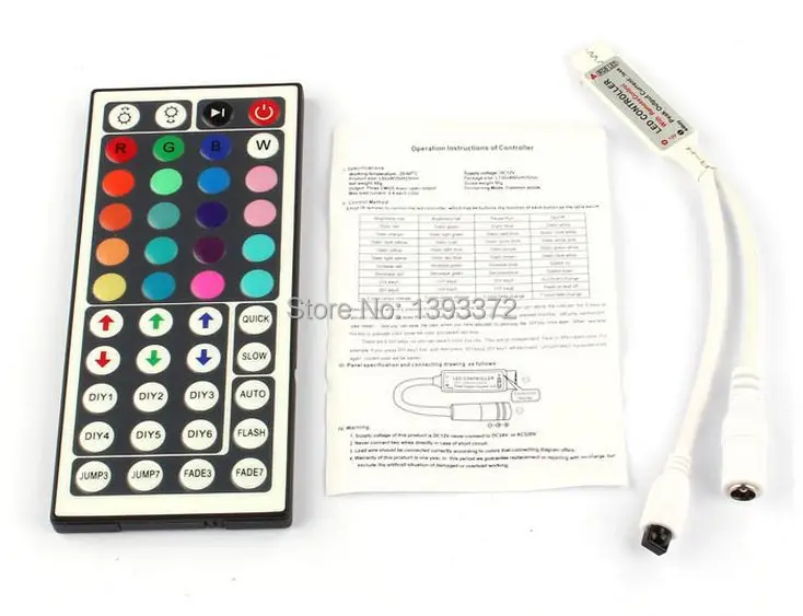 44 Keys LED IR RGB mini Controler For SMD 3528 5050 Strip Lights Controller Remote Dimmer Input DC5V/12V24V 6A | Освещение