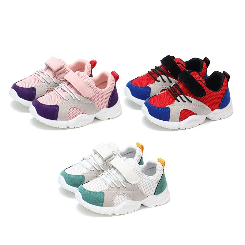 Spring Children's Breathable Mesh Plus Rubber Boy Girls Cool Shoes Color-Matching Sneakers Fashion Casual Little Kids 0-6Y | Детская