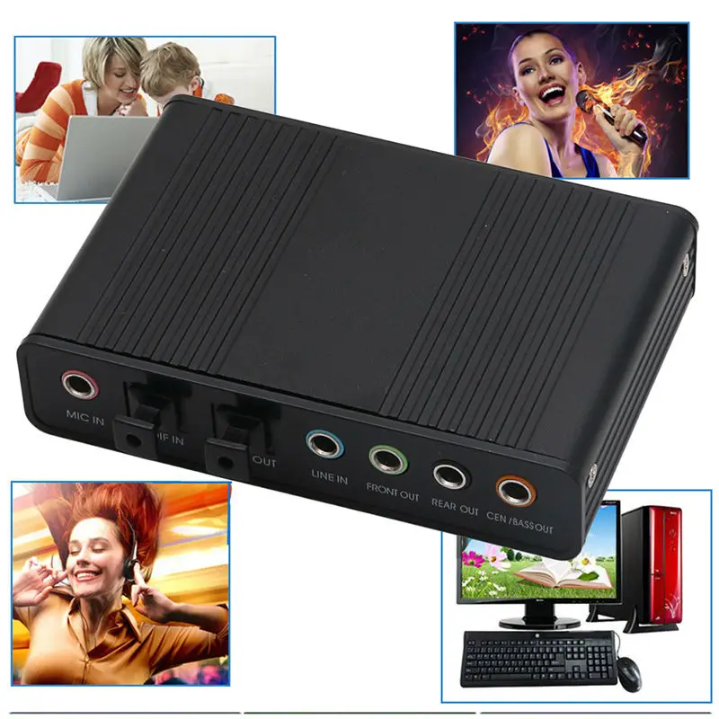 1 компл. USB 5 канал внешняя оптическая аудио волоконная звуковая карта S/PDIF для