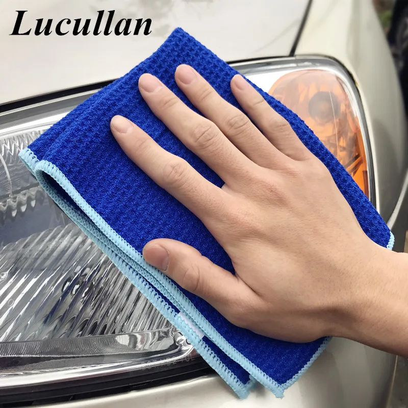 Lucullan Magic Мощность супер поглощающей Вафельная Ткань 30X40 см 380GSM микрофибровое полотенце для Стекло Краски и интерьера
