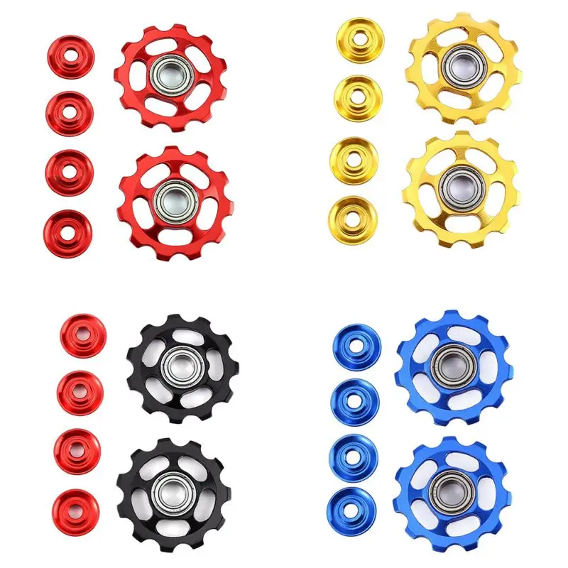 2pcs 11T Ultralight Aluminum Alloy Outdoor MTB Bike Bearing Jockey Wheel Rear Derailleur Pulleys Bicycle Parts | Спорт и развлечения