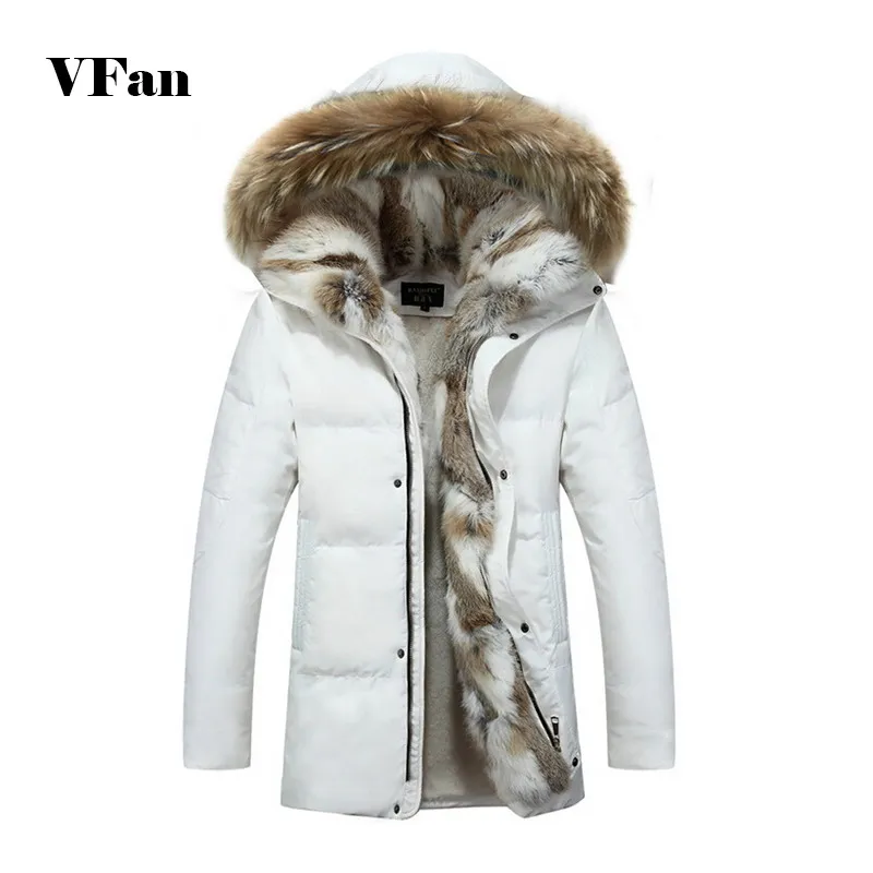 2016 новое поступление мужские пуховики с меховым воротником модная Толстая